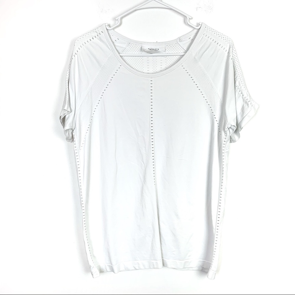 Athleta White Athletic Tee Size XL !